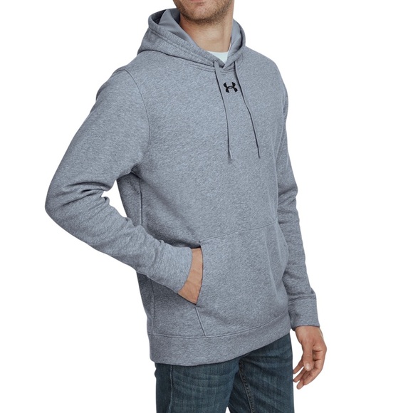 Under Armour Other - Under Armour Men's Hustle Fleece Hoodie Medium Blue Gray Pullover‎ Sweatshirt